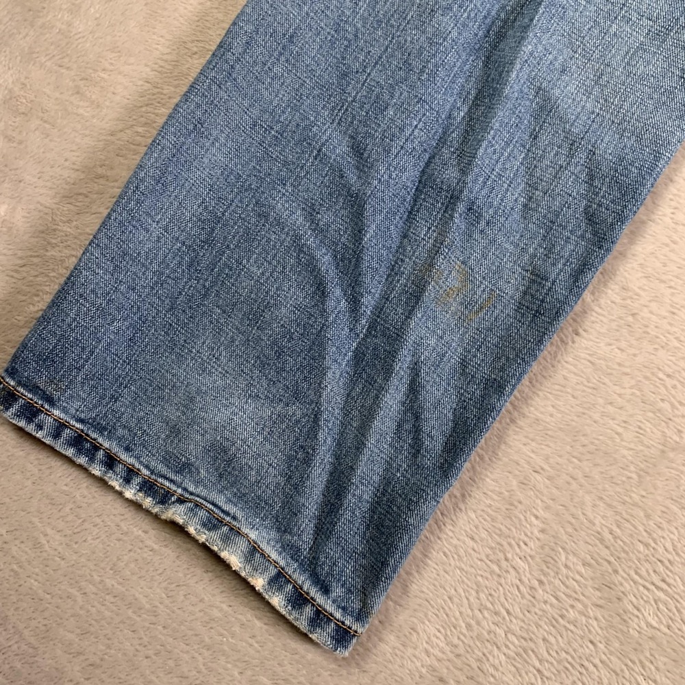 Lucky Brand Jeans Mens 34x30 Light Blue 221 Original Straight Distressed‎ Denim - Picture 15 of 15